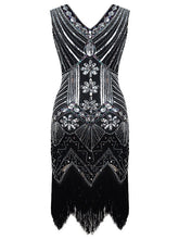 Evening H-Line Beads Sequined Tasseled Midi Dresses
